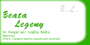 beata legeny business card
